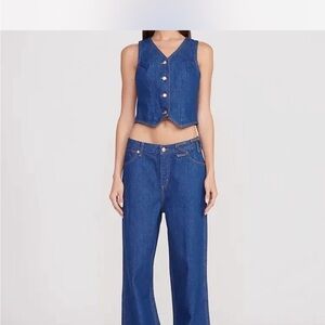 Wrangler + Staud NWT The Loose Denim Jeans Relaxed Fit Blue Women's Size 28